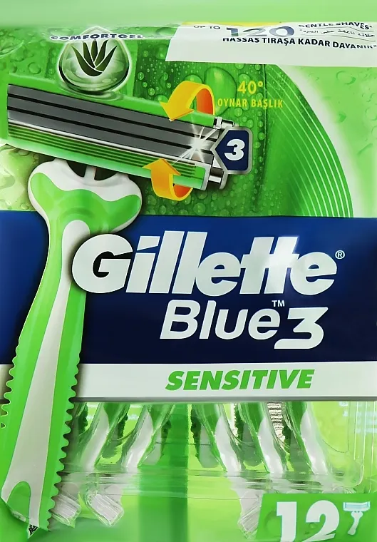 Gillette Blue 3 Sensitive Set britvica za jednokratnu upotrebu , 9 + 3 kom