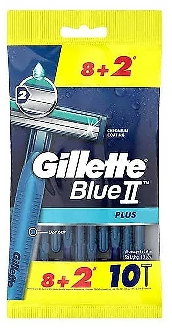 Gillette Blue II Plus Ultra Grip Sensitive Set jednokratnih brijača, 8+2 kom.