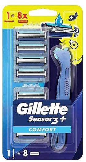 Gillette Sensor3 Comfort Brijač za muškarce sa 8 zamenskih sečiva