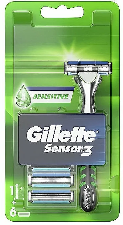 Gillette Sensor3 Sensitive Brijač sa zamjenskim patronama 6 kom.