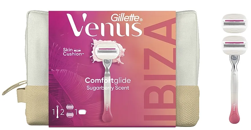 Gillette Venus Comfortglide Sugarberry Scent (razor/1pcs + refil/2pcs + case + pouch) Set