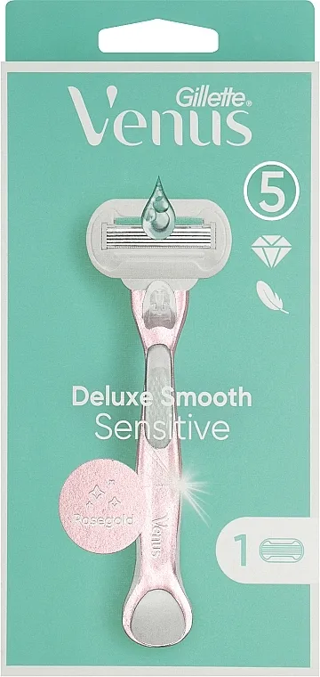 Gillette Venus Deluxe Smooth Sensitive Ženski brijač sa 1 zamenljivom oštricom