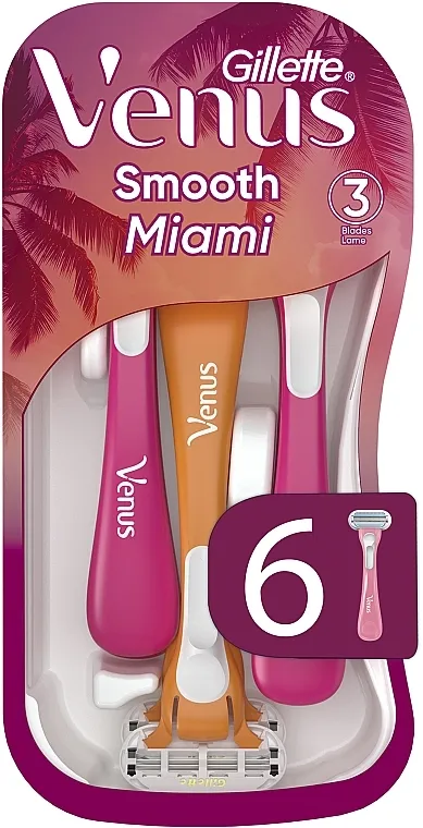 Gillette Venus Smooth Miami Jednokratni brijači, 6 kom.