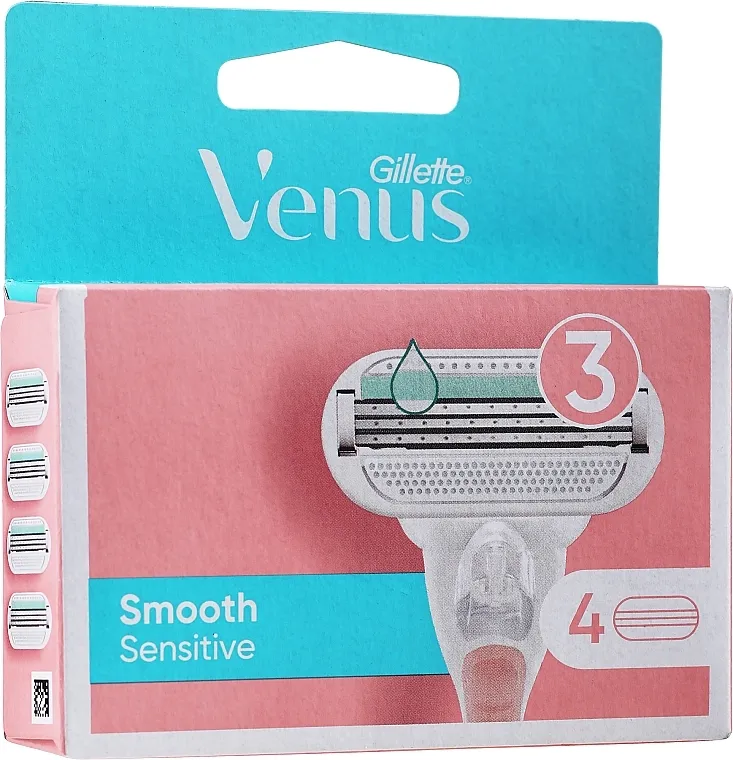 Gillette Venus Smooth Sensitive Pink Zamjenske kasete za brijanje, 4 kom.