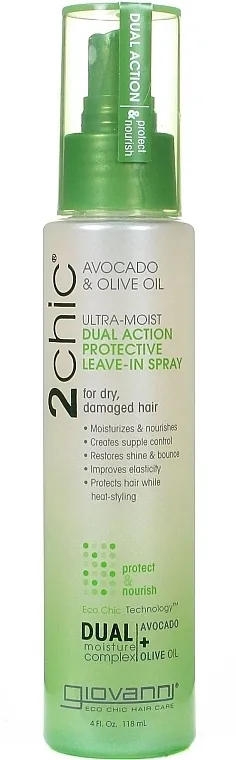 Giovanni 2chic Ultra-Moist Dual Action Protective Leave-In Spray Avocado &amp; Olive Oil Hidratantni sprej za kosu