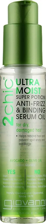 Giovanni 2chic Ultra-Moist Super Potion Anti-Frizz Binding Serum Avocado &amp; Olive Oil Hidratantni serum za kosu