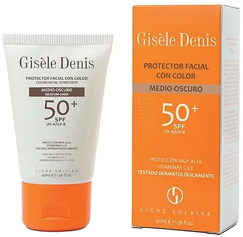 Gisele Denis Color Facial Sunscreen Spf50+ Medium/Dark Toniranje krema za sunčanje krema za lice