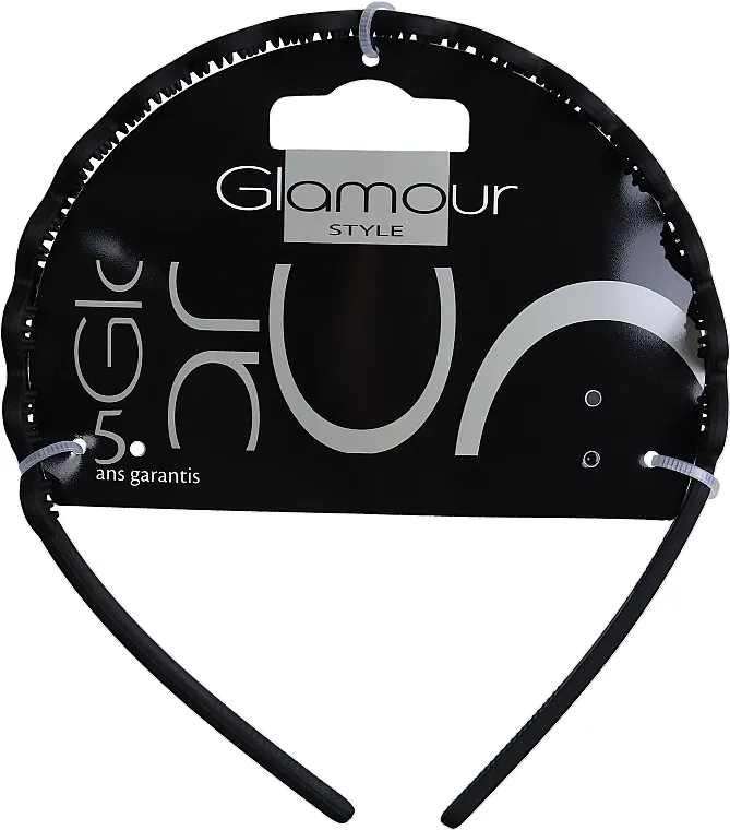 Glamour Cik-cak traka za kosu, crna