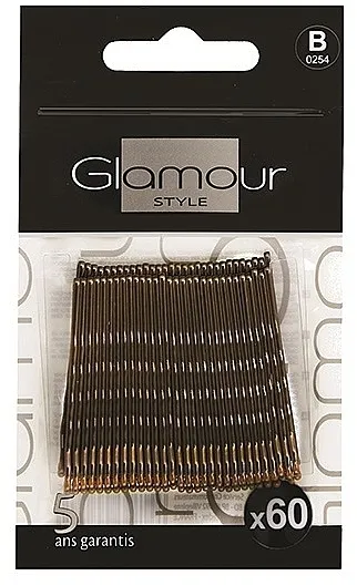 Glamour Ukosnice za kosu, 419985_A, braon, 60 kom.