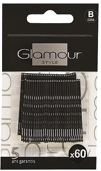 Glamour Ukosnice za kosu, 419986_A, crne, 60 kom.
