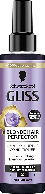 Gliss Kur Blonde Hair Perfector Express Purple Conditioner Regenerator za prirodnu i farbanu plavu kosu