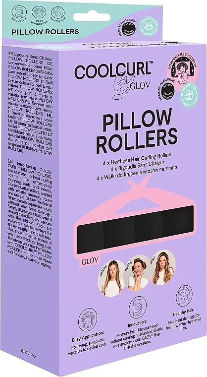 Glov CoolCurl Pillow Rollers Uvaljci za uvijanje kose, crni