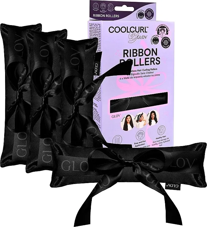 Glov CoolCurl Ribbon Rollers Uvijači za kosu, crni