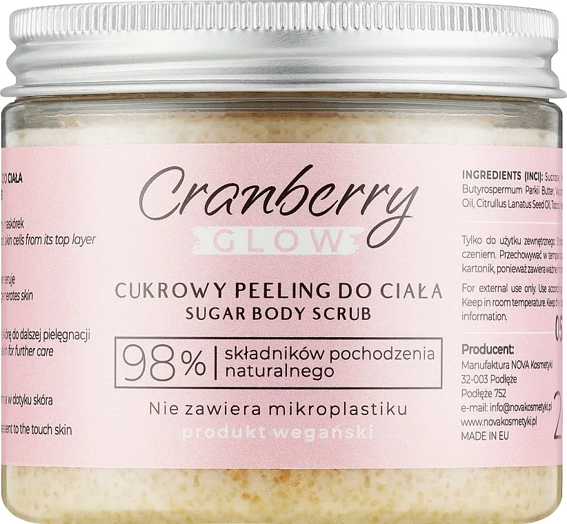 GoCranberry Šećerni piling za telo sa shea puterom i uljem brusnice