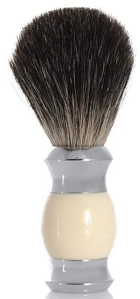 Golddachs Pure Badger Polymer Handle Beige Silver Četka za brijanje s dlakom jazavca, polimernom ručkom, bež i srebrnom