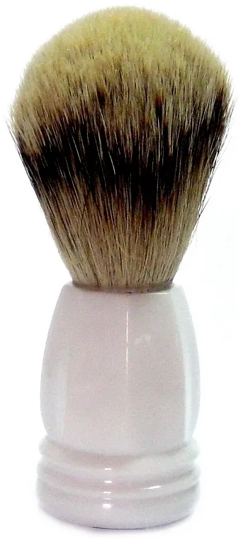 Golddachs Silver Tip Badger Plastic White Četka za brijanje sa čekinjama od jazavca, plastik, bela, ovalna