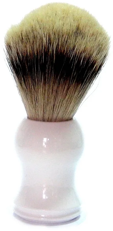 Golddachs Silver Tip Badger Plastic White Četka za brijanje s jazavčevom dlakom, plastična, bijela