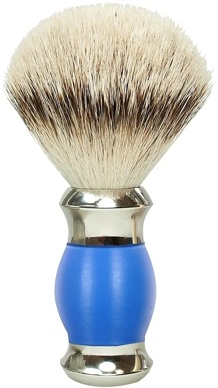 Golddachs Silver Tip Badger Polymer Handle Blue Silver Četka za brijanje sa dlačicama jazavca, polimerska drška, plava i srebrna