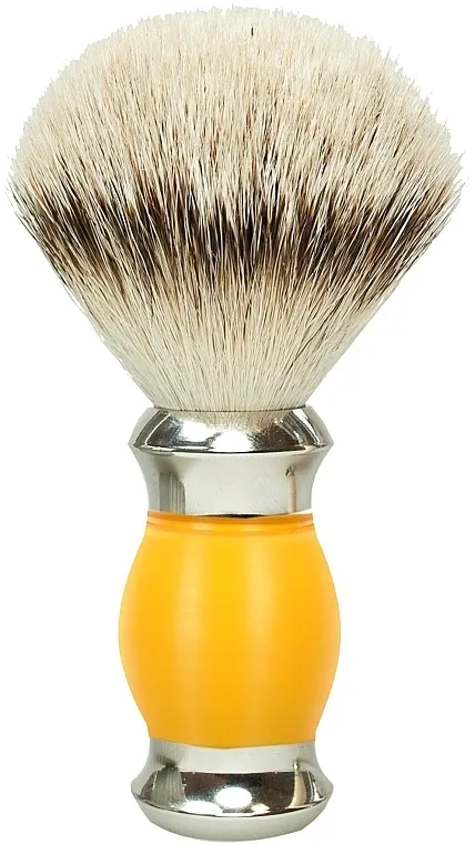 Golddachs Silver Tip Badger Polymer Handle Yellow Silver Četka za brijanje sa čekinjama od jazavca, drška od polimera, žuto-srebrna