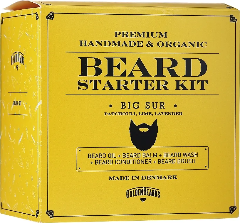 Golden Beards Starter Beard Kit Big Sur (balm/60ml + oil/30ml + shm/100ml + cond/100ml + brush) Set