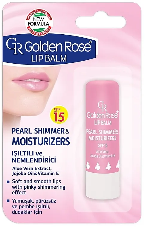 Golden Rose Lip Balm Pearl Shimmer &amp; Moisturizers SPF15 Balzam za usne
