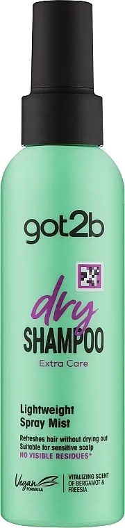 Got2b Dry Shampoo Extra Care Lightweight Spray Mist Suvi šampon