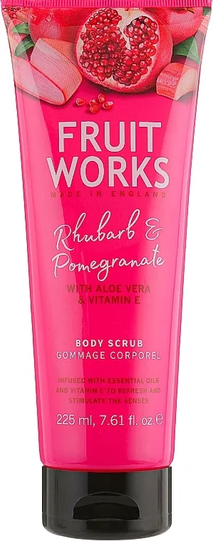 Grace Cole Fruit Works Body Scrub Rhubarb &amp; Pomegranate Piling za tijelo "Rabarbara i nar"