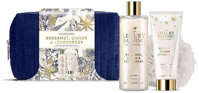 Grace Cole The Luxury Bathing Bergamot Ginger &amp; Lemongrass Weekend Escape (b/wash/250ml + b/cr/150ml + sponge + bag) Set