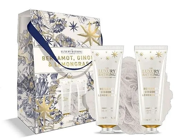 Grace Cole The Luxury Bathing Bergamot Ginger &amp; Lemongrass Perfect Night In (b/cr/100ml + sh/gel/100ml + sponge) Set