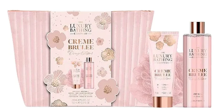 Grace Cole The Luxury Bathing Creme Brulee, Orange Blossom &amp; Vanilla Weekend Escape Set (b/wash/250ml + b/cr/150ml + polisher/1pc + bag/1pc)
