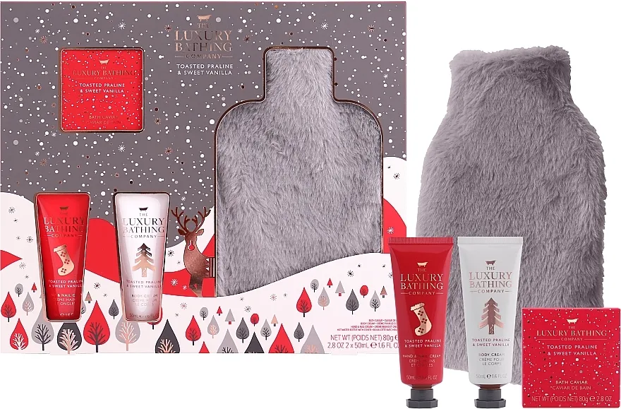 Grace Cole The Luxury Bathing Toasted Praline &amp; Sweet Vanilla (b/cr/50ml + h/cr/50ml + bath/caviar/80g + acss/1pc) Set