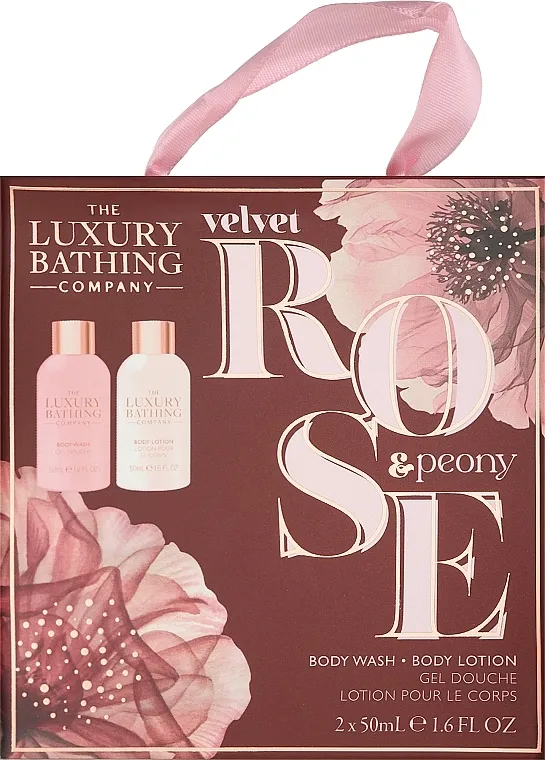 Grace Cole The Luxury Bathing Velvet Rose &amp; Peony Mini Body Duo (sh/gel/50ml + b/lot/50ml) Set