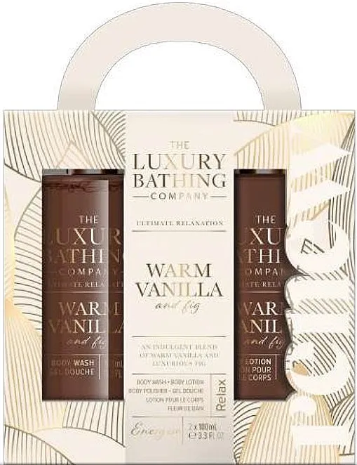 Grace Cole The Luxury Bathing Warm Vanilla &amp; Fig Glamorous Glow (sh/gel/100ml + b/lot/100ml + sponge/1pcs) Komplet