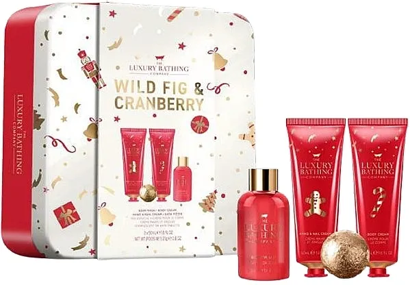 Grace Cole The Luxury Bathing Wild Fig &amp; Cranberry Relax &amp; Unwind (h/cr/50ml + b/cr/50ml + sh/gel/50ml + bath/fizz/25g) Set