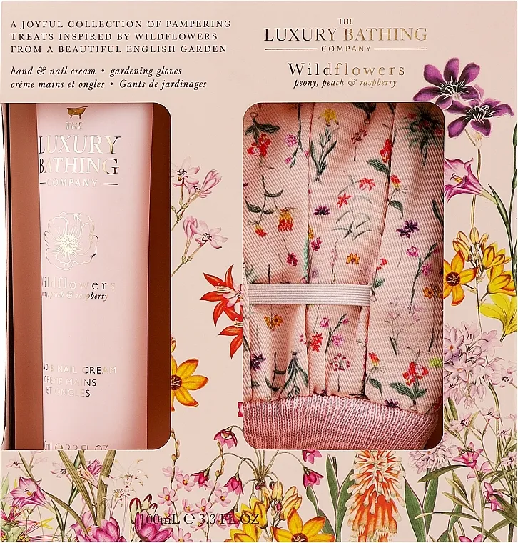 Grace Cole The Luxury Bathing Wildflowers (h/cr/100ml + gloves/2pcs) Set