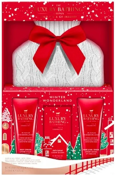 Grace Cole The Luxury Bathing Winter Wonderland Wild Fig &amp; Cranberry Cozy Up (b/cr/50ml + h/cr/50ml + b/caviar/80g + acc/1pc) Set