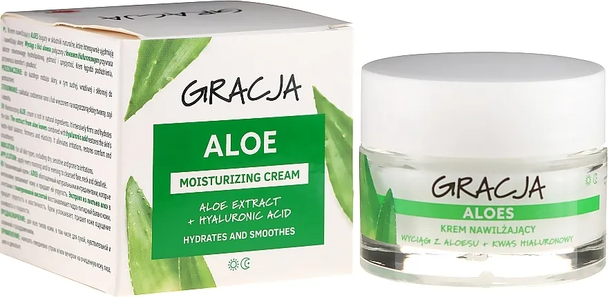 Gracja Aloe Moisturizing Face Cream Hidratantna krema protiv bora s alojom i hijaluronskom kiselinom