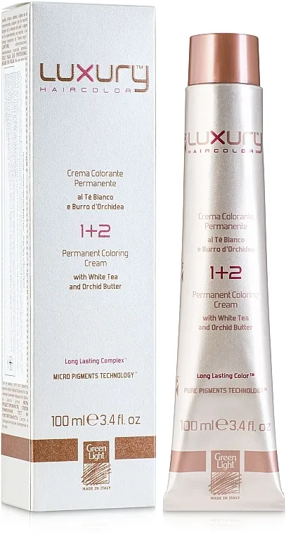 Green Light Luxury Haircolor Permanent Coloring Cream Krem boja za kosu s ekstraktom bijelog čaja i orhideje
