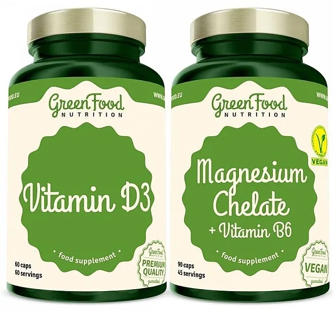 GreenFood Nutrition Duopack Magnesium Chelate + Vitamin D3 Kompleks dodataka ishrani za održavanje životne energije