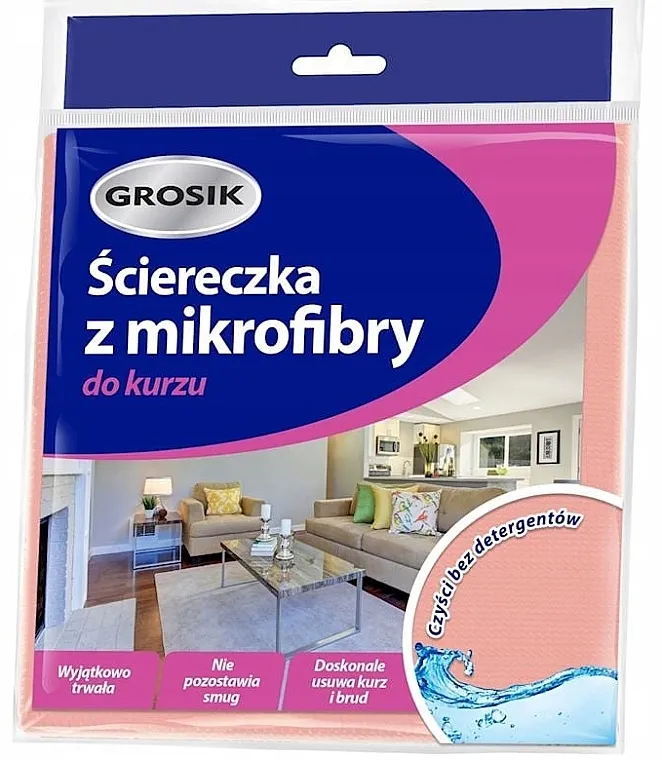 Grosik Krpica od mikrofibera za prašinu, roze, 30x30 cm