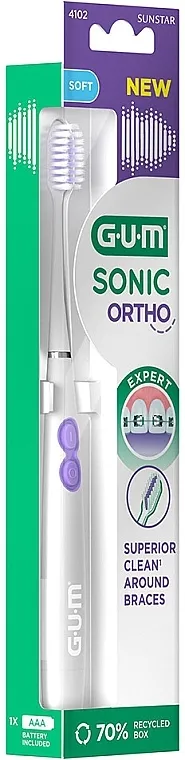 G.U.M. Sonic Ortho Expert Soft Ortodonska četkica za zube, bela