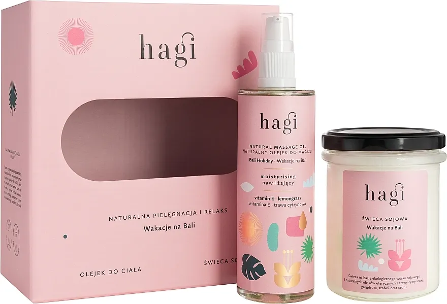 Hagi Natural Bali Holiday (b/oil/100ml + candle/215ml) Set