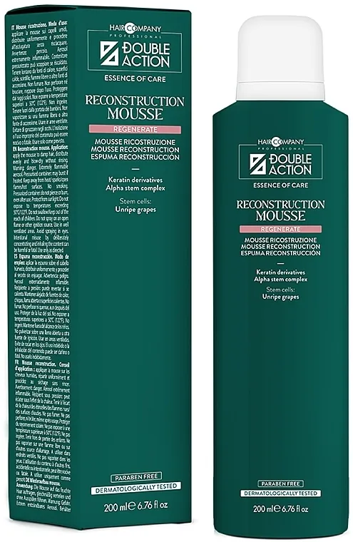 Hair Company Double Action Reconstruction Mousse Pena za obnavljanje oštećene i oslabljene kose