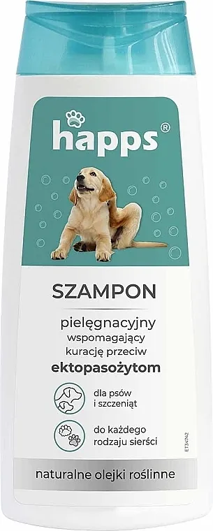 Happs Šampon za negu koji pomaže u tretmanu protiv ektoparazita, za pse i štence