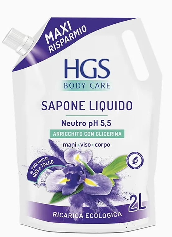 HGS Body Care Talc &amp; Iris Neutro Liquid Soap pH 5.5 Refill Tečni sapun Iris i puder (doypack)