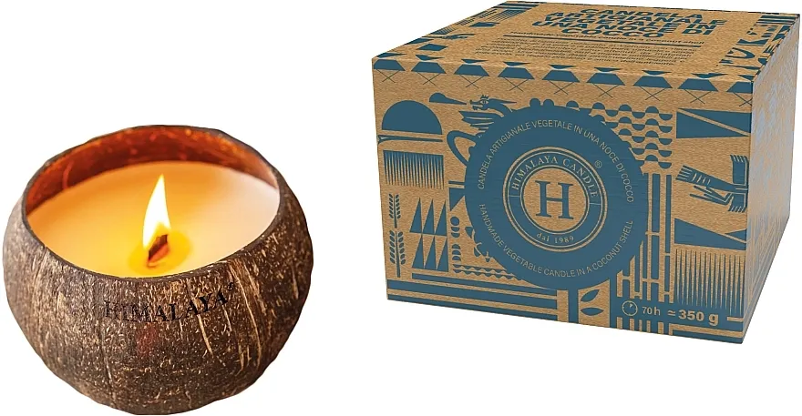 Himalaya dal 1989 Handmade Vegetable Candle In A Coconut Shell Mirisna sveća "Vanila"