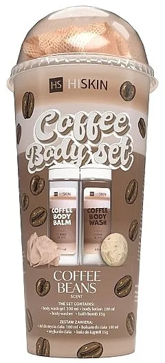 HiSkin Coffee Body Set (b/gel/100ml + b/lot/100ml + b/bomb/15g + b/washer/1pcs)