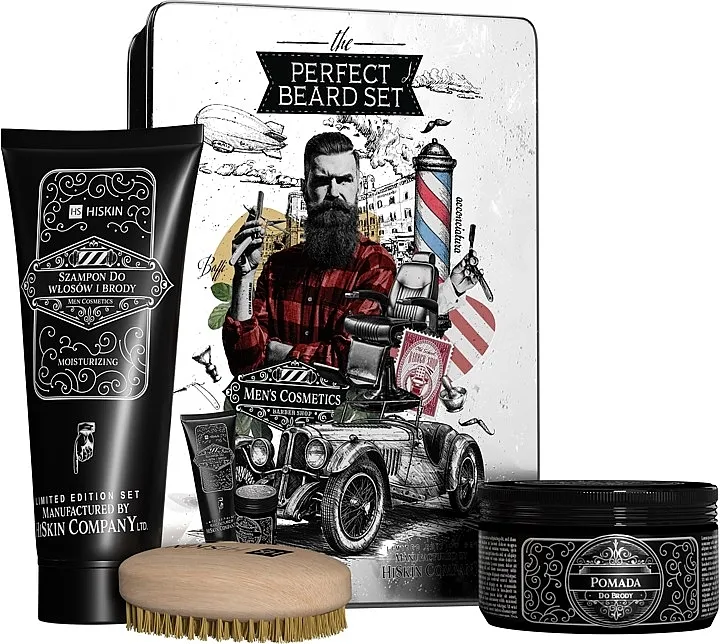 HiSkin Perfect Beard Set (shm/200ml + pomade/100g + brush) Set za muškarce