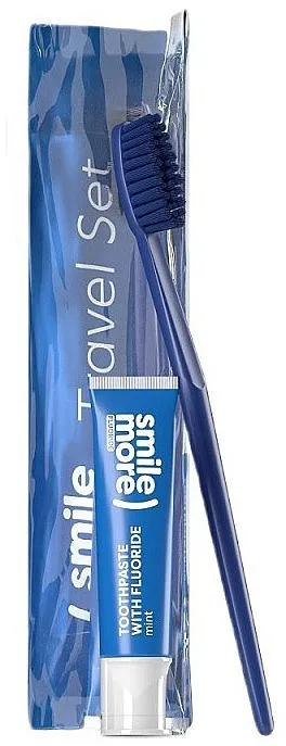 HiSkin Smile Travel Blue (toothpaste/30ml + toothbrush + bag) Set