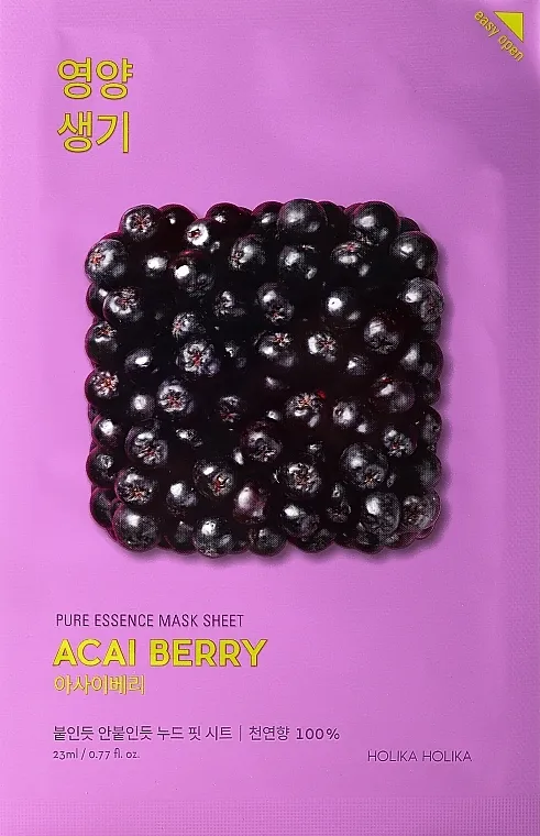 Holika Holika Pure Essence Mask Sheet Acai Berry Vitaminizirajuća maska za lice s acai bobicama